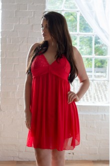 Perfect4U Κοκκινο Babydoll με τουλι, Fleur