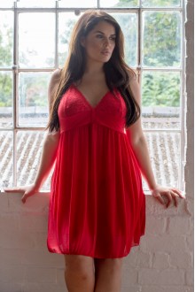 Perfect4U Κοκκινο Babydoll με τουλι, Fleur
